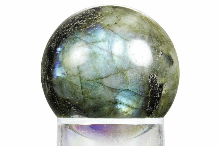 Flashy, Polished Labradorite Sphere - Great Color Play #350044